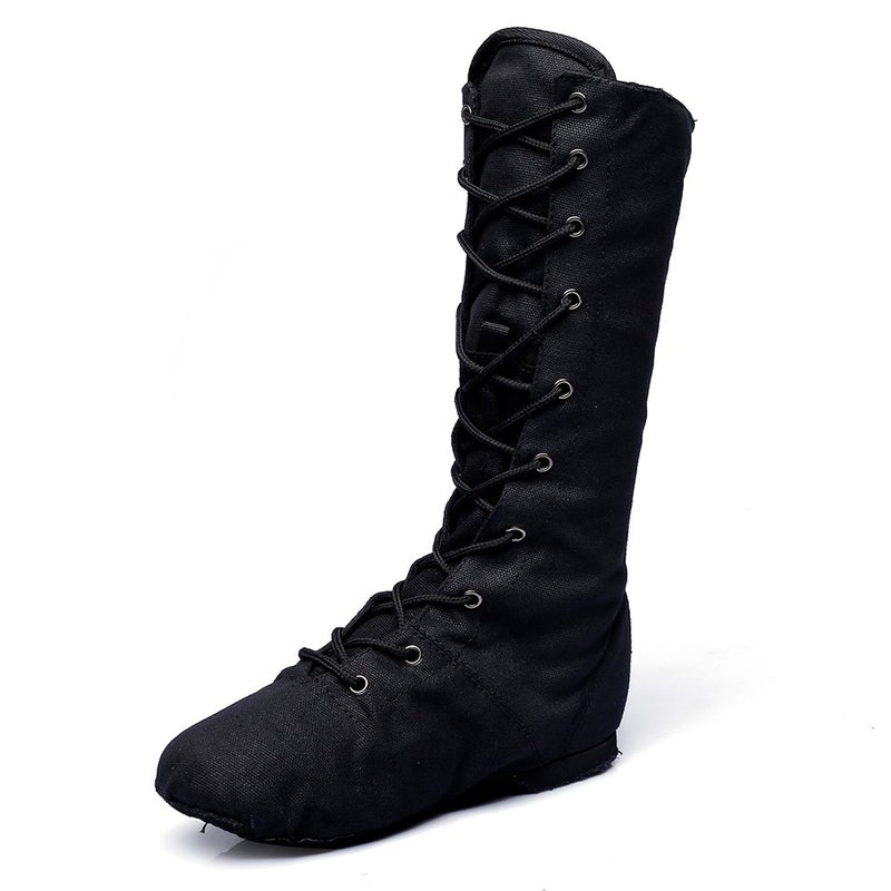 MSMAX Adult Dance Boots High Top Ballet Jazz Dancing Sneakers Black 7.5 M US Women - Image 1